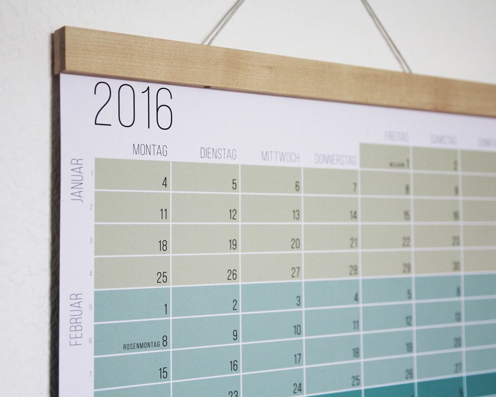 Elegante Bilderleiste als Zubehör zum Kalender
