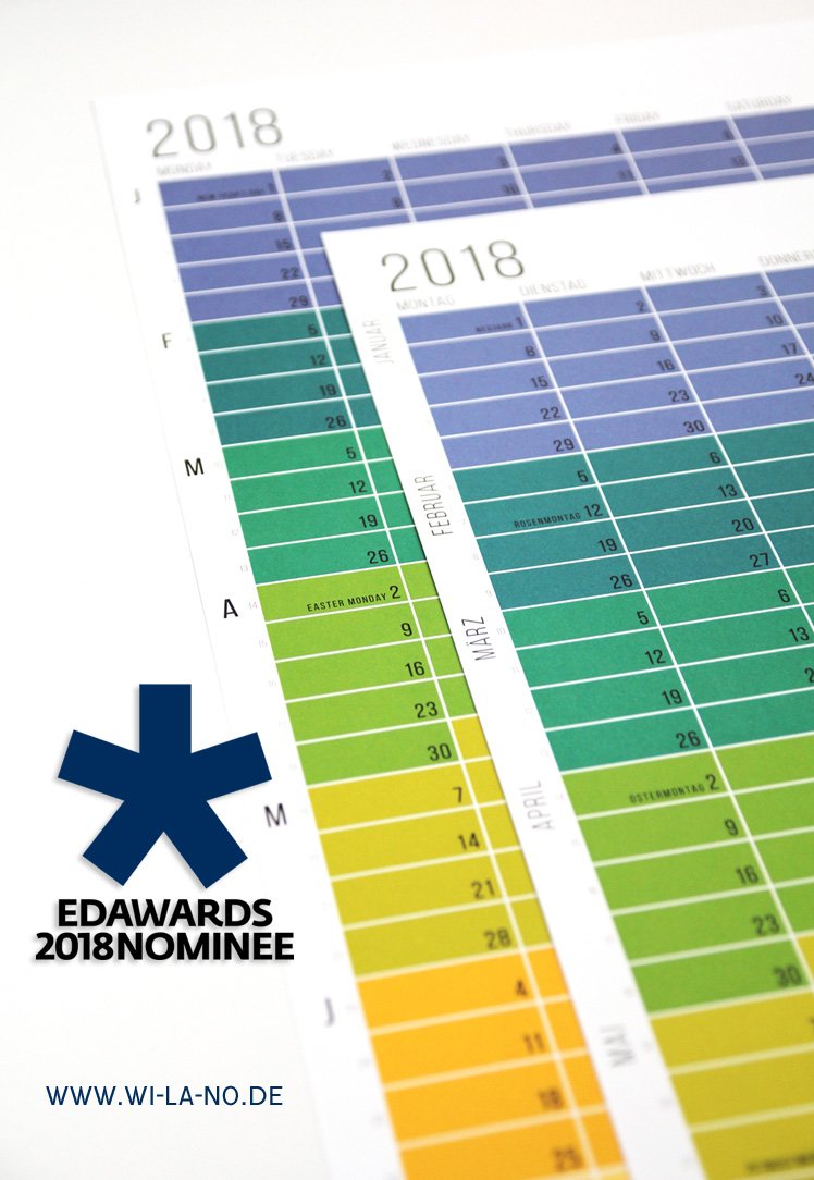 Der WiLaNo-Kalender ist nominiert für den European Design Award 2018