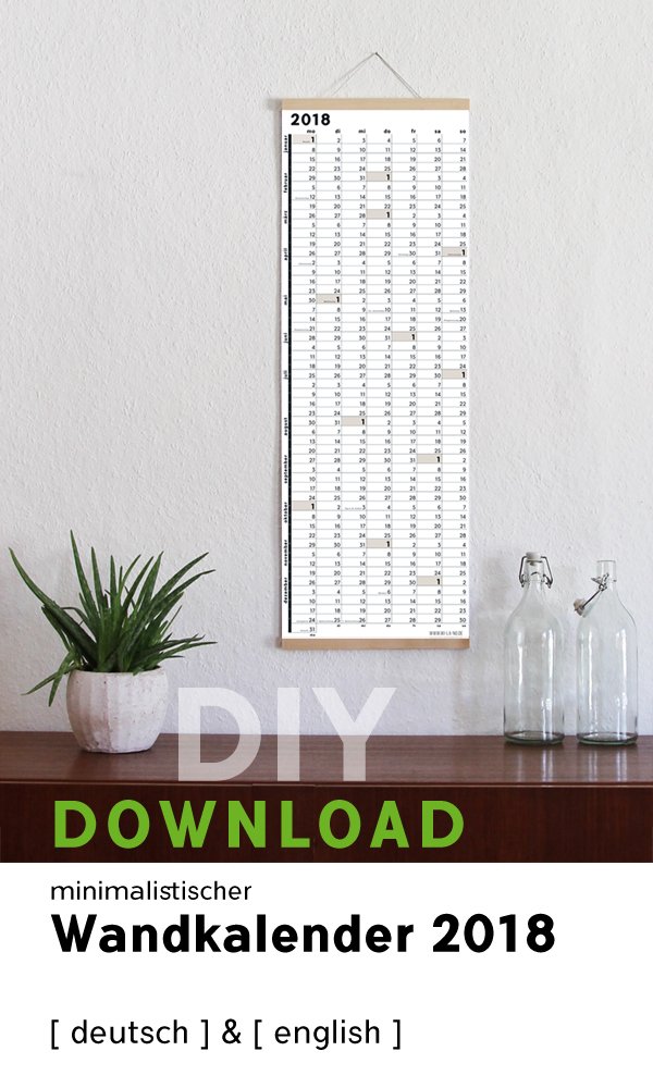 Wandkalender Printable DIY Download