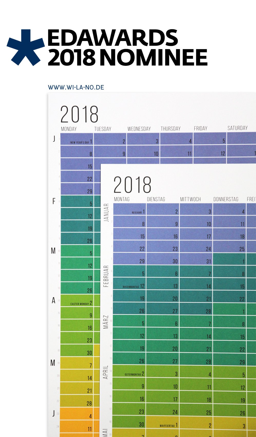 Der WiLaNo-Kalender ist nominiert für den European Design Award 2018