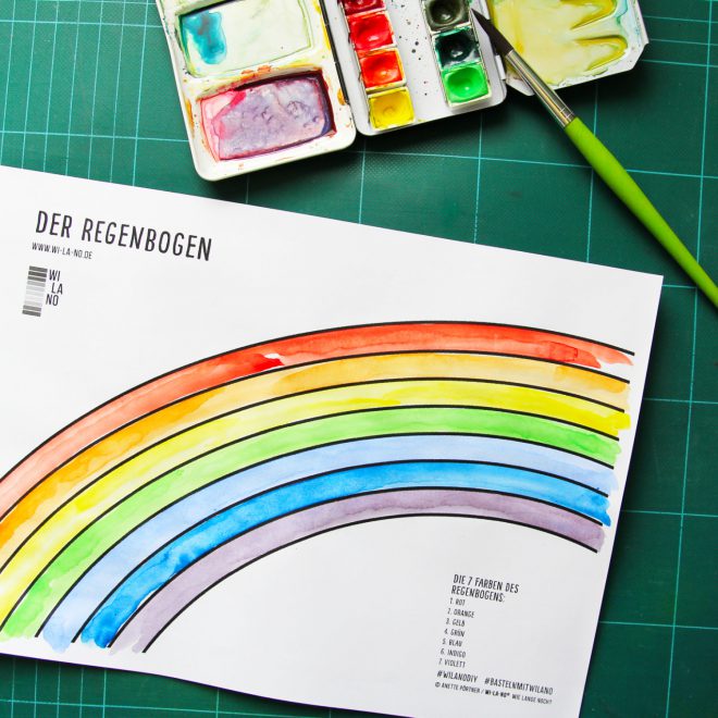 Regenbogen Ausmalbild für Kinder Download Malvorlage