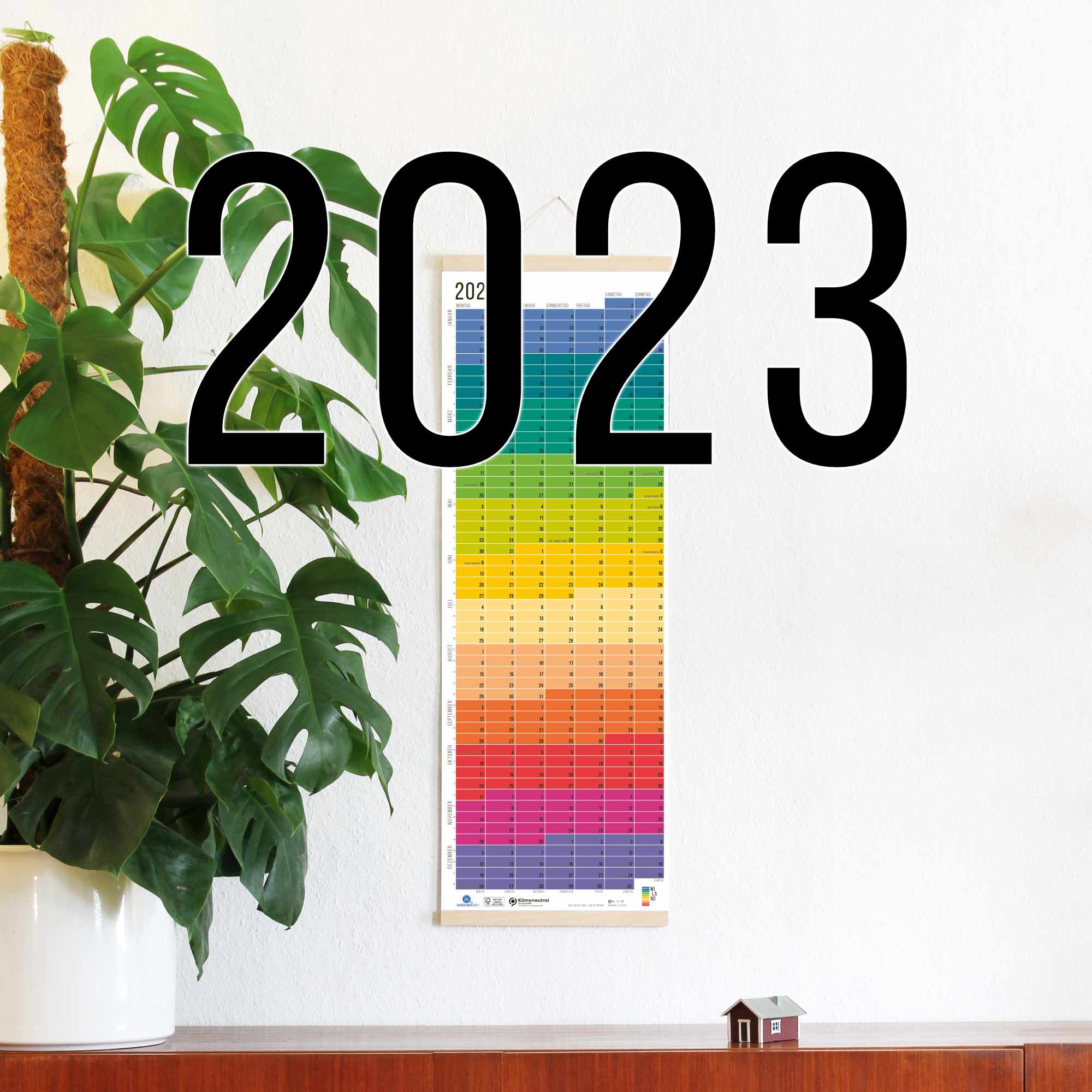 Wandkalender 2023 Wallplanner Jahresplaner Designkalender Calendar 2023 Wi-La-No Kalender Wie lange noch? Regenbogen pride