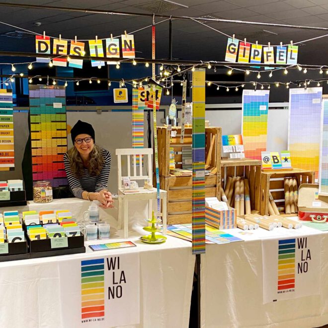 Der Wi-La-No-Marktstand auf dem Designgipfel in Münster