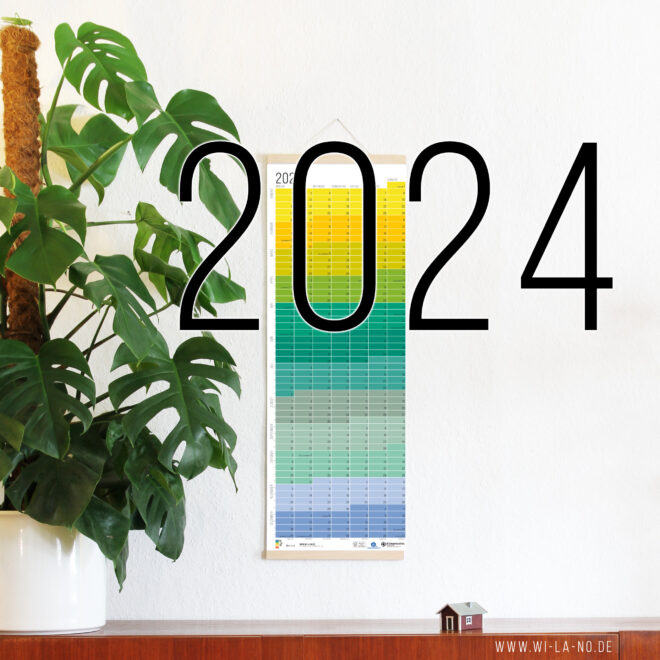 Wandkalender 2024 Wallplanner Jahresplaner Designkalender Calendar 2024 Wi-La-No Kalender Wie lange noch?