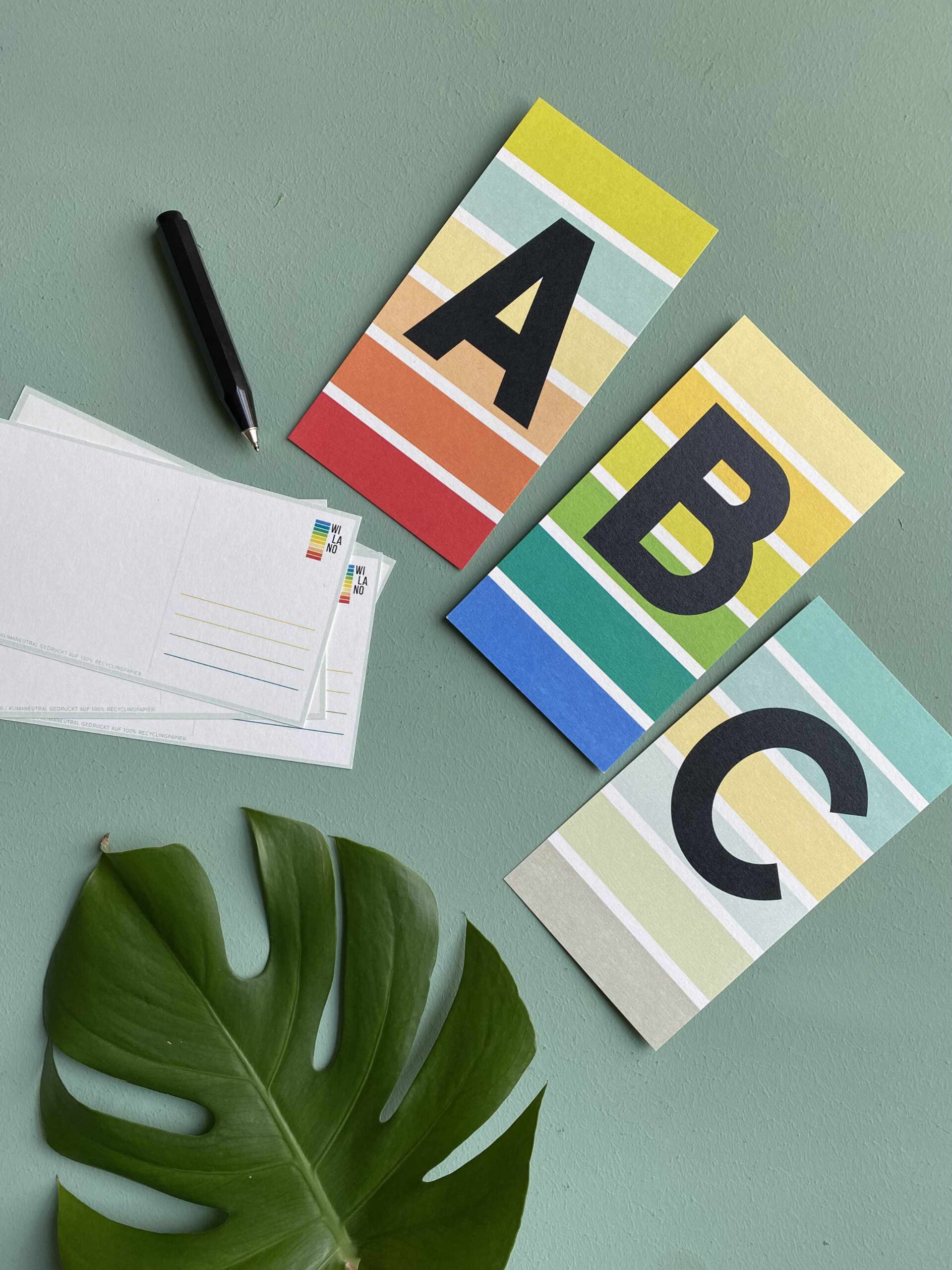 ABC Buchstaben-Postkarten Alphabet