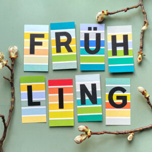 fruehling ABC Buchstaben-Postkarten Alphabet Frühling